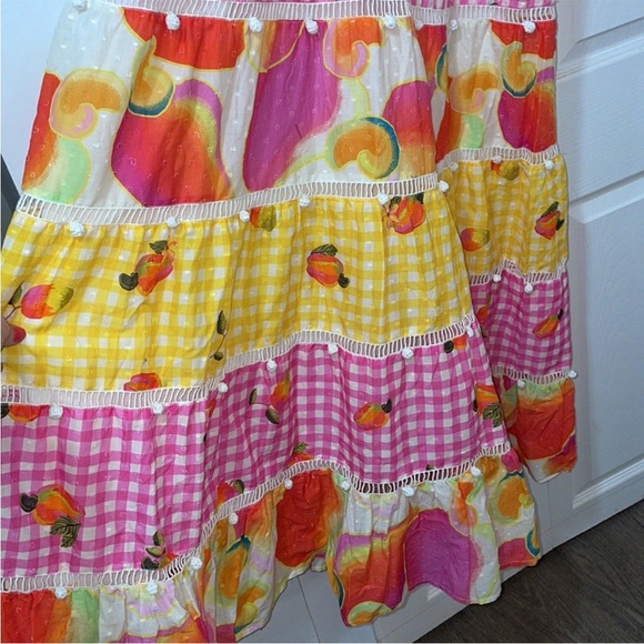Farm Rio NEW Colorful Picnic Gingham Cashew Maxi Dress Size XL - Picture 7 of 7